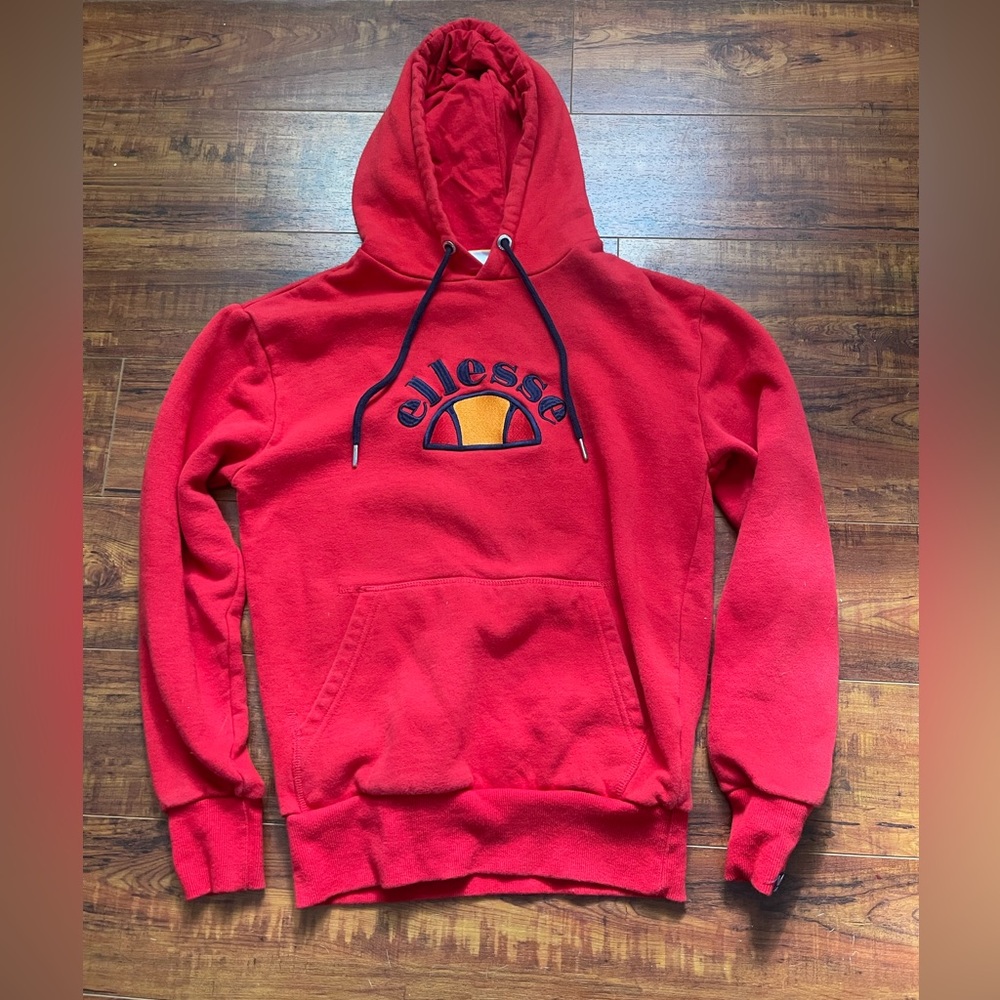 Ellesse stitched hoodie color is red